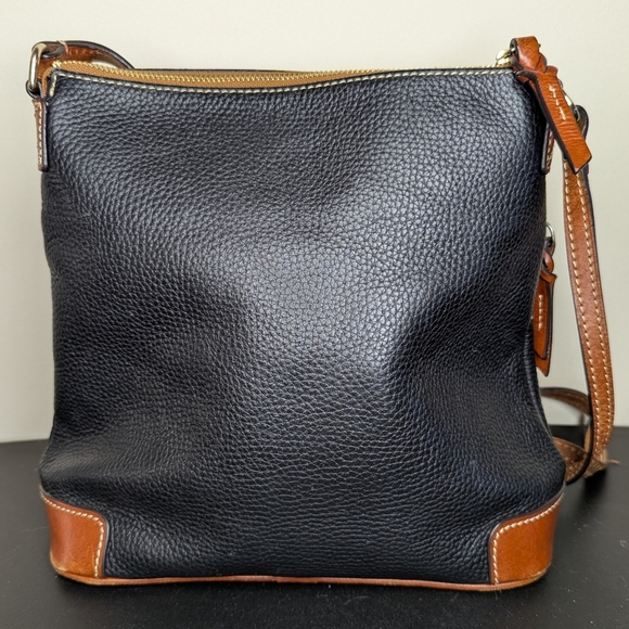 Dooney & Bourke Pebble Grain Black Leather Crossbody Purse Handbag Large - Picture 5 of 10